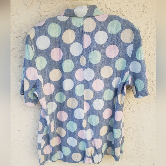Parao Vintage Polka dots 80s 90s blouse vest size Large - Picture 6 of 8